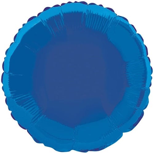 Blue Round Foil Helium Balloon 46cm / 18 in Product Image