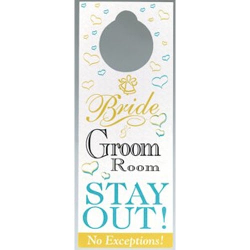 Bride and Groom Stay Out Door Hanger Product Image