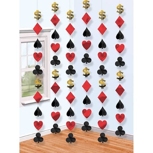 Casino String Decoration - 7 Ft / 213cm - Pack of 6
