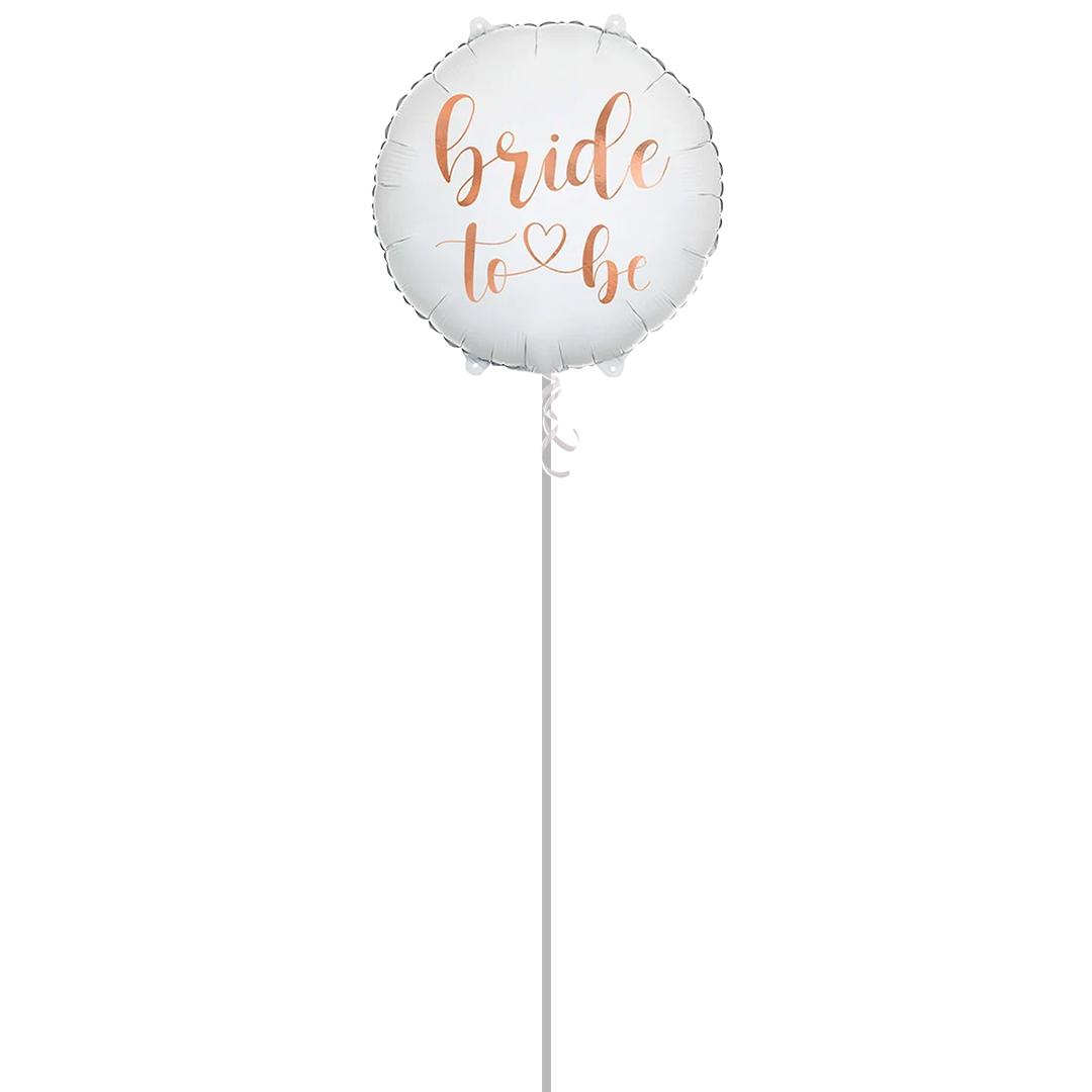 Rose Gold Bride to Be White Helium Foil Balloon - Inflated Balloon in a Box