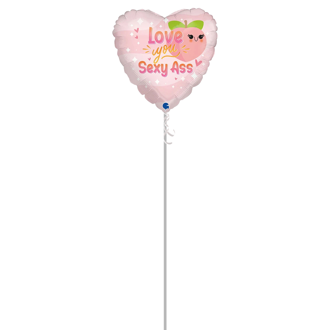 Love You Sexy Ass Heart Shape Foil Helium Balloon - Inflated Balloon in a Box