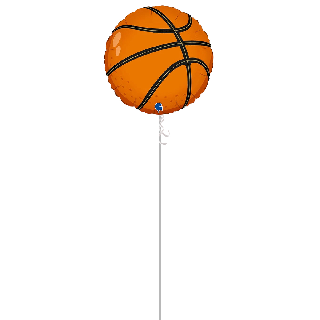 Basketball Round Foil Helium Balloon - Inflated Balloon in a Box Product Gallery Image
