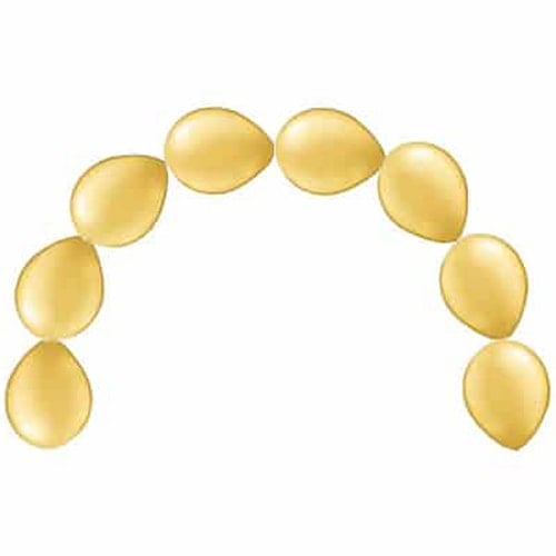 Gold Metallic Latex Linking Balloons - 12 Inches / 30cm - Pack of 15