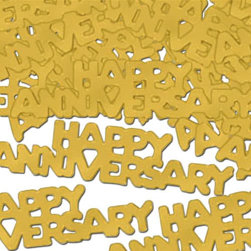 Golden Happy Anniversary Embossed Confetti - 14 Grams Product Image