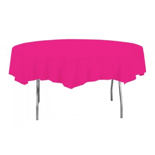 Hot Pink Round Plastic Tablecover 213cm Round Product Image