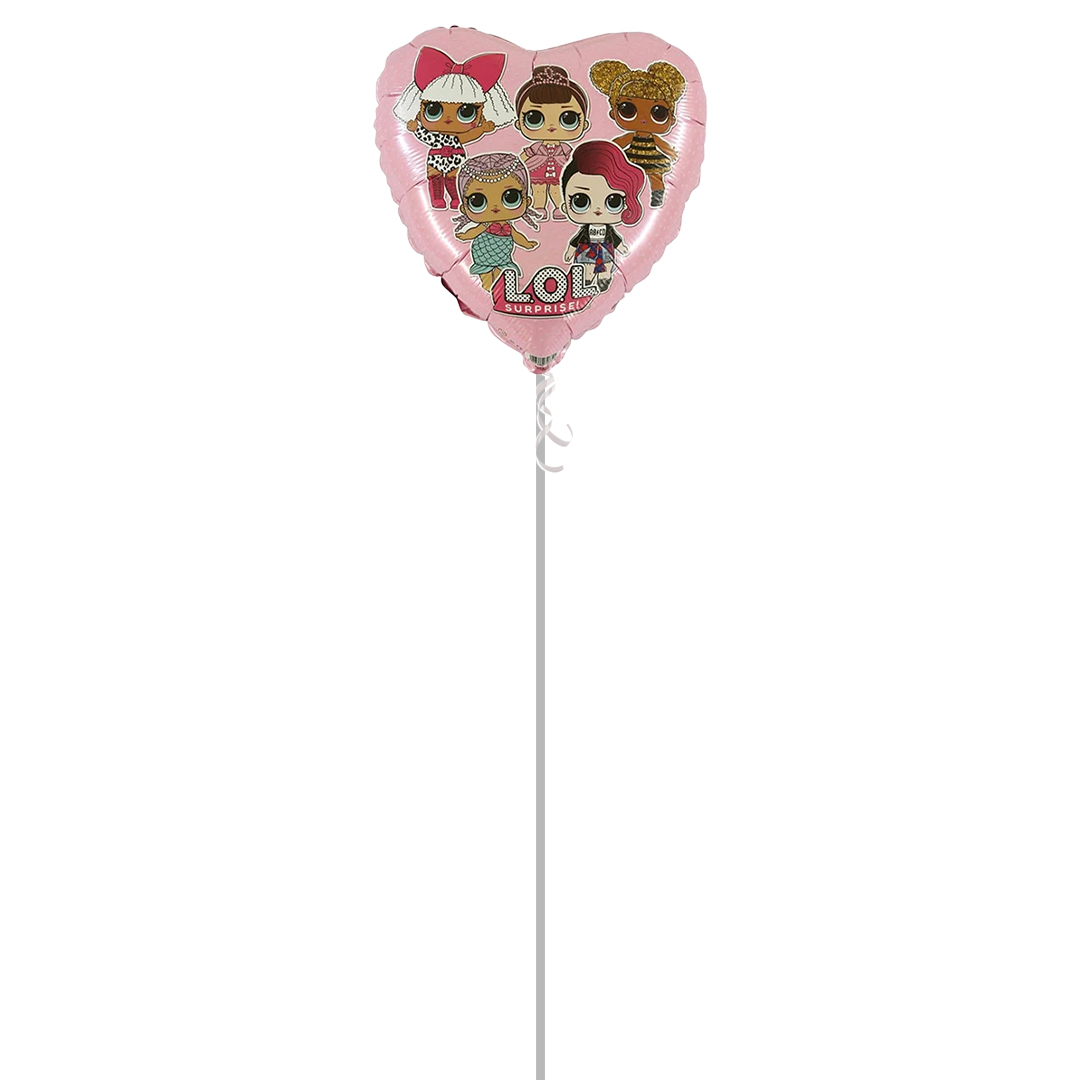 LOL Surprise Pink Heart Round Foil Helium Balloon - Inflated Balloon in a Box Product Gallery Image