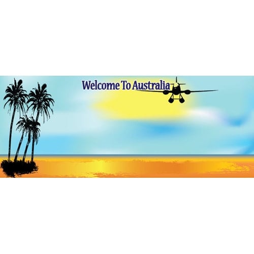 Welcome To Australia Design Medium Personalised Banner - 6ft x 2.25ft