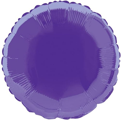 Purple Round Foil Helium Balloon 46cm / 18 in