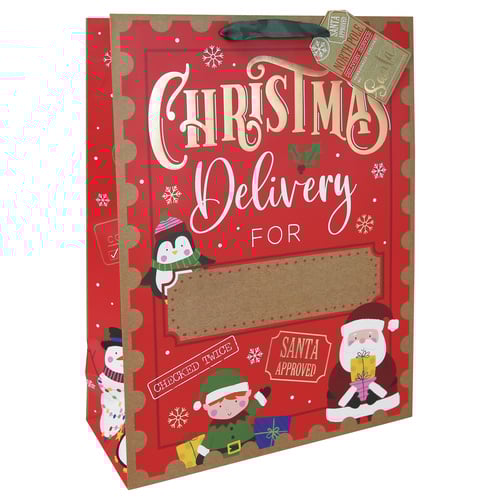 Personalisable Christmas Delivery Extra Large Red Gift Bag 45cm