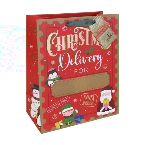Personalisable Christmas Delivery Large Red Gift Bag 33cm