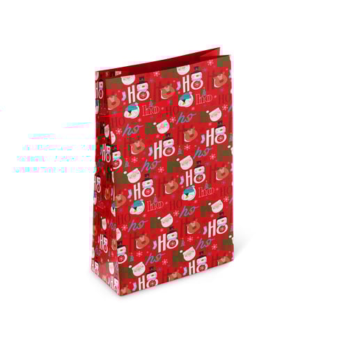 Ho Ho Ho Christmas Characters Kraft Paper Red Present Sack 70cm Product Gallery Image