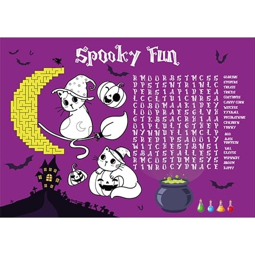 A3 Halloween Activity Placemat Sheet Product Image