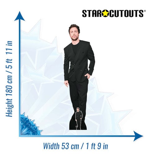 Aaron Taylor-Johnson Black Suit Lifesize Cardboard Cutout 180cm Product Gallery Image