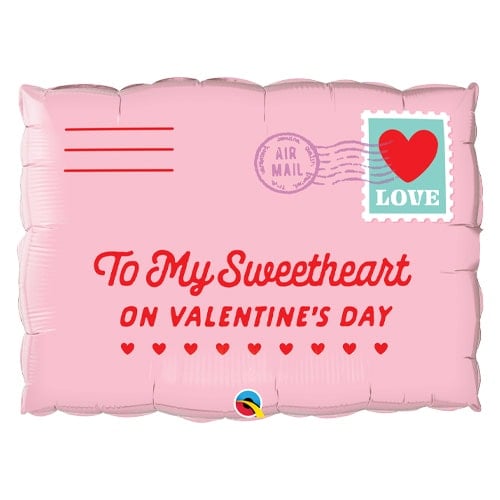 Addressed To My Sweetheart Valentines Helium Foil Giant Qualatex Balloon 76cm / 30 in