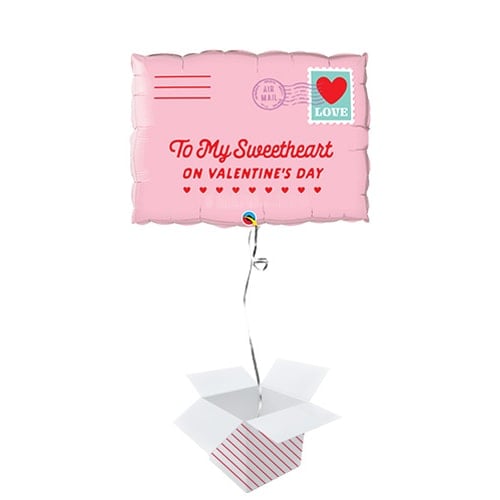 Addressed To My Sweetheart Valentines Helium Foil Giant Qualatex Balloon - Inflated Balloon in a Box Product Gallery Image