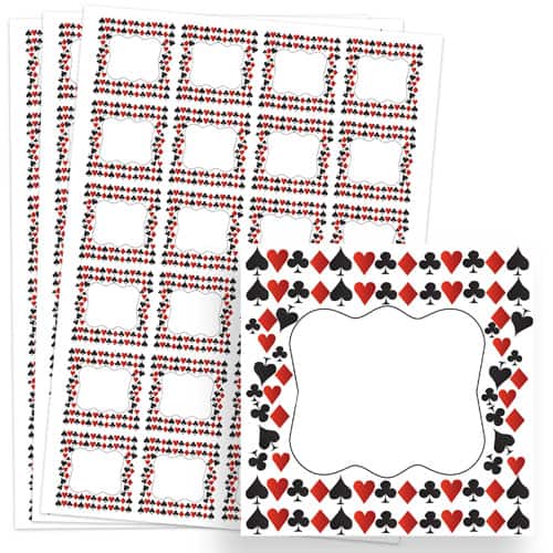 Casino Design 40mm Square Sticker sheet of 24