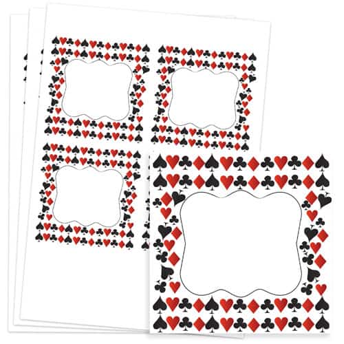 Casino Design 95mm Square Sticker sheet of 4