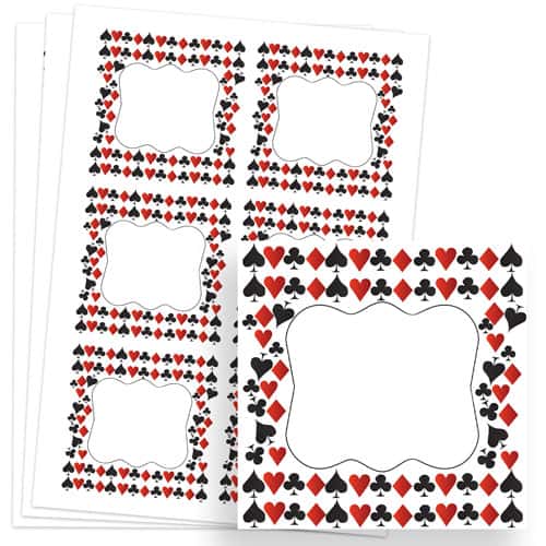 Casino Design 80mm Square Sticker sheet of 6 Product Image