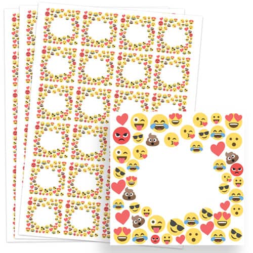 Emoji Design 40mm Square Sticker sheet of 24 Product Image