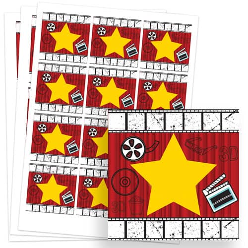 Hollywood Design 65mm Square Sticker sheet of 12 Product Gallery Image