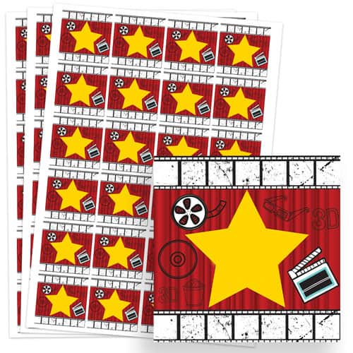 Hollywood Design 40mm Square Sticker sheet of 24 Product Gallery Image