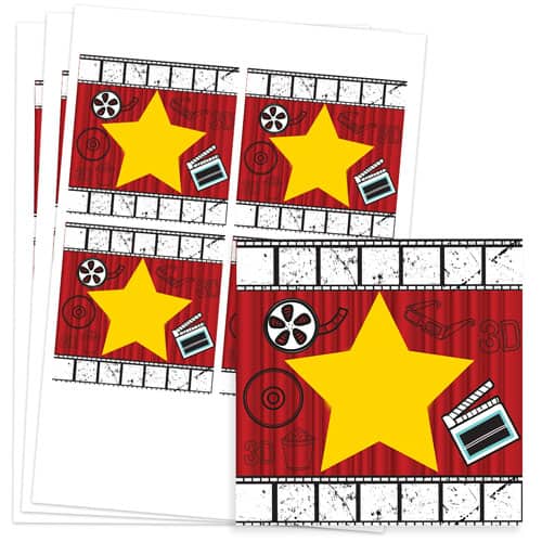 Hollywood Design 95mm Square Sticker sheet of 4 Product Image