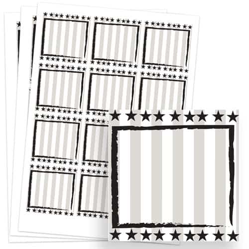 Wild West Design 65mm Square Sticker sheet of 12 Product Image