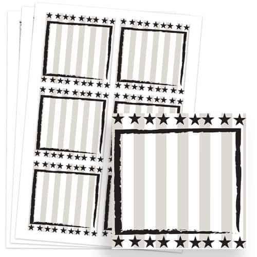 Wild West Design 80mm Square Sticker sheet of 6 Product Image