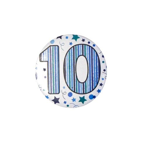 Age 10 Blue Small Badge 6cm Product Image