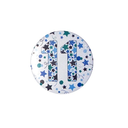 Age 11 Blue Small Badge 6cm Product Image