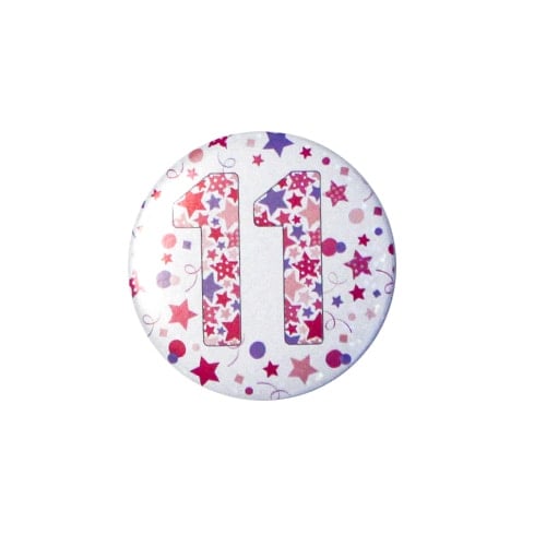 Age 11 Pink Small Badge 6cm Product Image