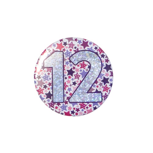 Age 12 Pink Small Badge 6cm Product Image