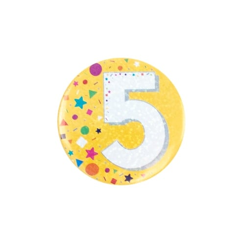 Age 5 Shapes Small Badge 6cm Product Image