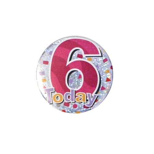 Age 6 Pink Small Badge 6cm Product Image