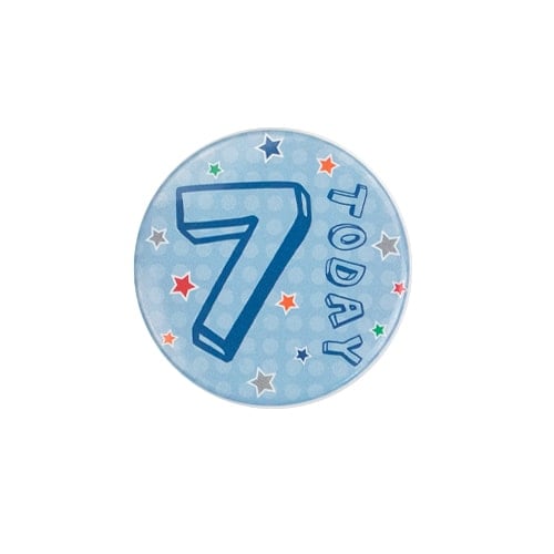 Age 7 Blue Small Badge 6cm Product Image