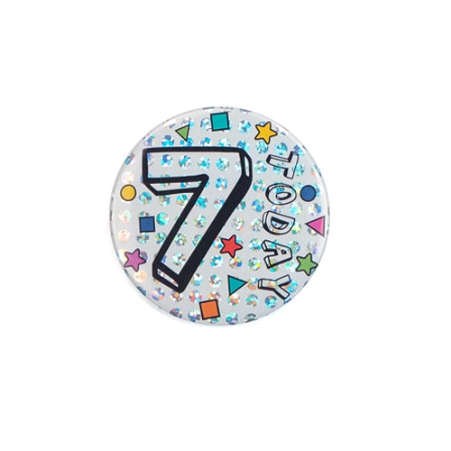 Age 7 Shapes Holographic Small Badge 6cm Product Image