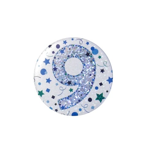 Age 9 Blue Small Badge 6cm Product Image