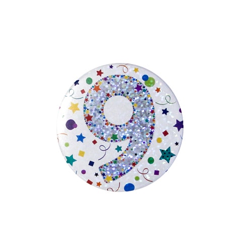 Age 9 Multi Colour Small Badge 6cm Product Image