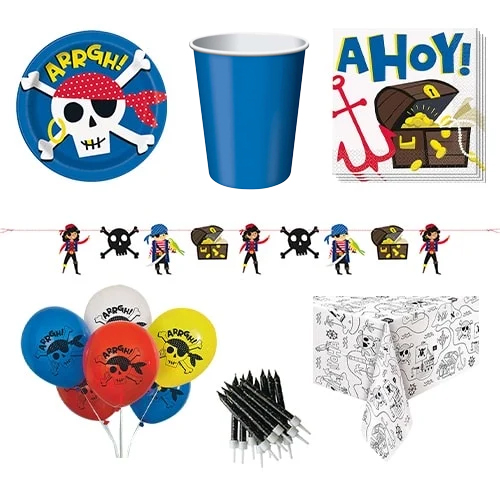 Ahoy Pirate 8 Person Deluxe Party Pack