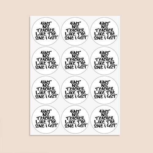 Ain't No Teacher Like the One I Got Round Stickers 60mm - Sheet of 12 Product Gallery Image