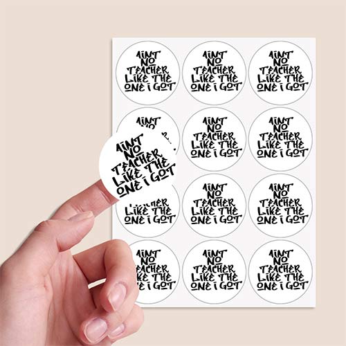Ain't No Teacher Like the One I Got Round Stickers 60mm - Sheet of 12 Product Gallery Image