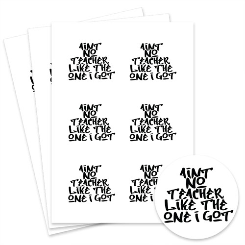 Ain't No Teacher Like the One I Got Round Stickers 88mm - Sheet of 6 Product Gallery Image