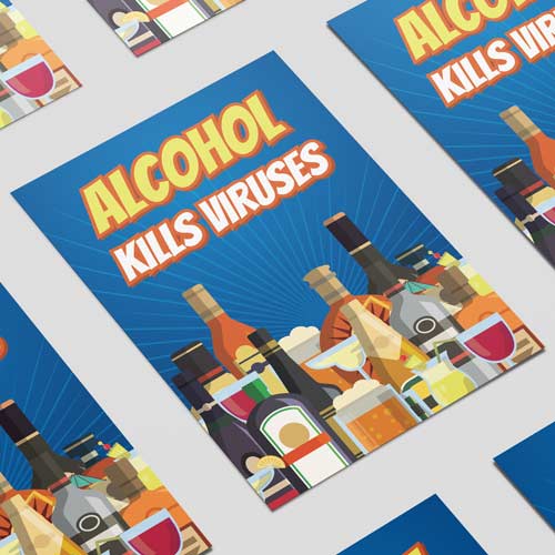 Alcohol Kills Viruses Adult Poster PVC Party Sign Decoration Product Gallery Image