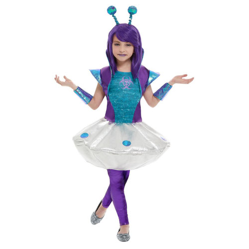 Alien Girl Fancy Dress Costume Kids Large - Age 10-12 Product Gallery Image