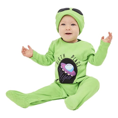 Alien Green Fancy Dress Sleepsuit Costume Unisex Baby - 6-9 Months Product Gallery Image