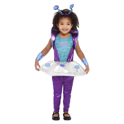 Alien Purple Girls Fancy Dress Costume Toddler Age 3-4 Product Gallery Image
