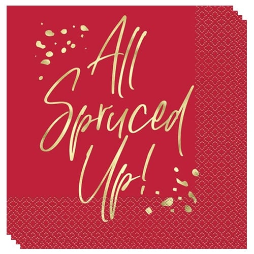 All Spruced Up Red Christmas Luncheon Napkins 33cm 2 Ply - Pack of 16