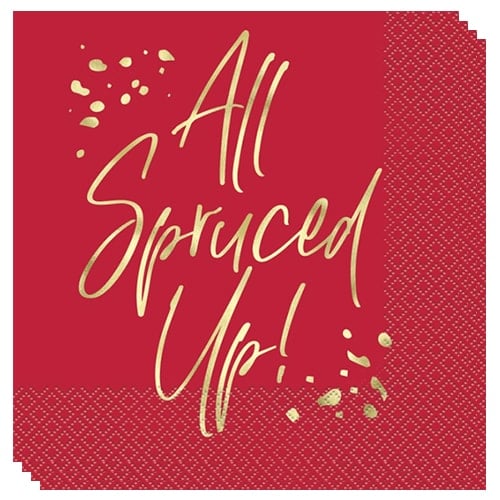 All Spruced Up Red Christmas Luncheon Napkins 33cm 2 Ply - Pack of 16 Product Image