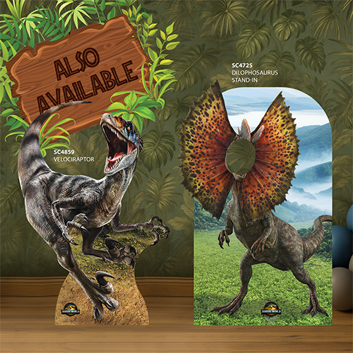Dilophosaurus Dinosaur Jurassic World Rebirth Stand In Cardboard Cutout 135cm Product Gallery Image