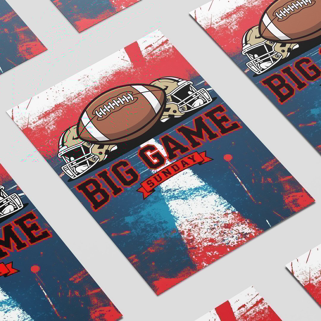 American Football Big Game Sunday Design Poster PVC Party Sign Decoration